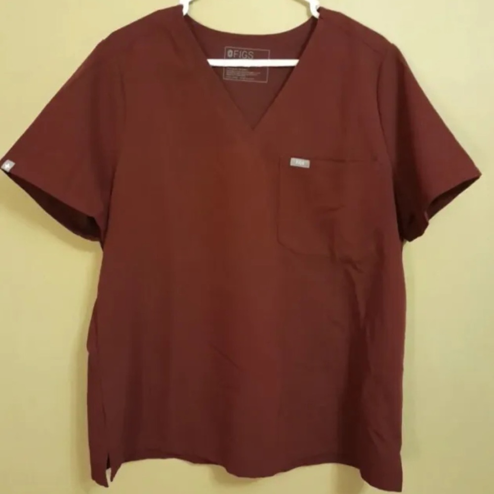Figs Technical Collection Catarina One Pocket Scrub Top Maroon FW1000 X-Large